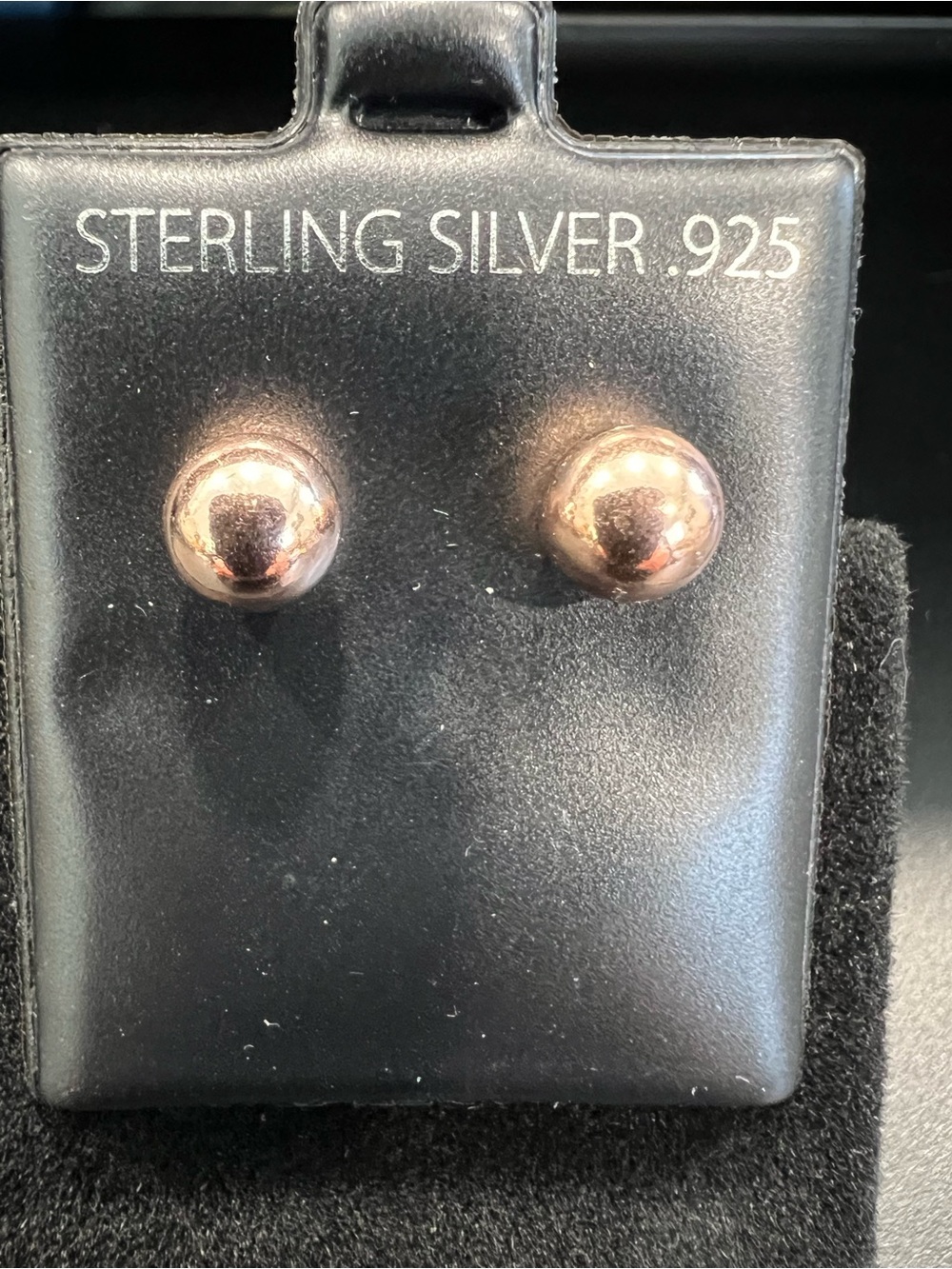 Sterling Silver .925 Rose Gold Plated Ball Stud Earrings